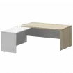 Стол руководителя левый KZP-18L Кронберг/Белый 1800x2000x750 Кортез