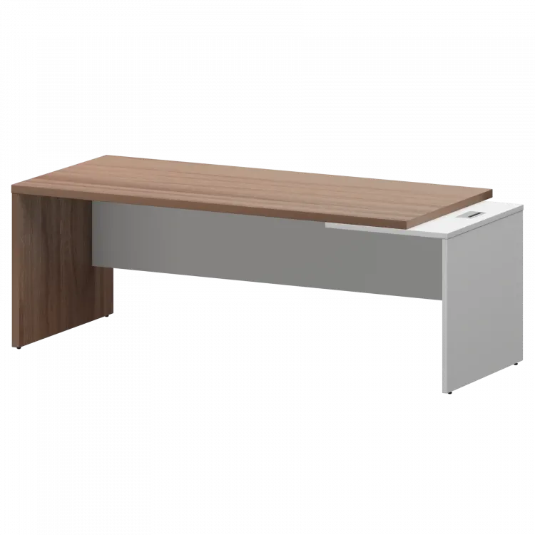 Стол руководителя правый KZ-22R Темный шимо/Белый 2200x900x750 Кортез