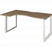Стол эргономичный левый на металлокаркасе НТМП.О-040.ЛВ Дуб сафари/Белый 1400x1000x750 Аргентум-МП