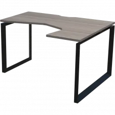 Стол эргономичный правый на металлокаркасе НТМП.О-060.ПР Лиственница/Антрацит 1600x1000x750 Аргентум-МП