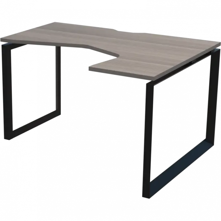 Стол эргономичный правый на металлокаркасе НТМП.О-060.ПР Лиственница/Антрацит 1600x1000x750 Аргентум-МП