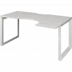 Стол эргономичный правый на металлокаркасе НТМП.О-040.ПР Сосна винтер/Белый 1400x1000x750 Аргентум-МП