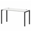 Стол на металлокаркасе СМС25-П-16К.60.Пр25 Белый/Антрацит 1600x600x750 Смарт