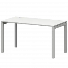 Стол на металлокаркасе СМС25-П-16К.73.Пр50 Белый/Белый 1600x730x750 Смарт