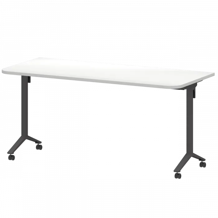 Стол мобильный складной радиусный МБ25-160.70Р Белый/Антрацит 1600x700x750 Моби