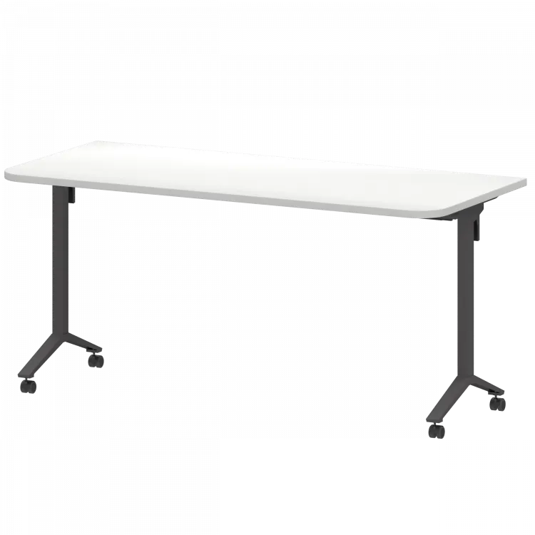 Стол мобильный складной радиусный МБ25-160.70Р Белый/Антрацит 1600x700x750 Моби