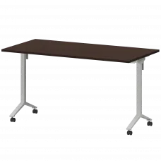 Стол мобильный складной МБ22-140.70 Дуб венге/Белый 1400x700x750 Моби