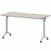 Стол мобильный складной радиусный МБ22-140.70Р Ясень шимо/Белый 1400x700x750 Моби
