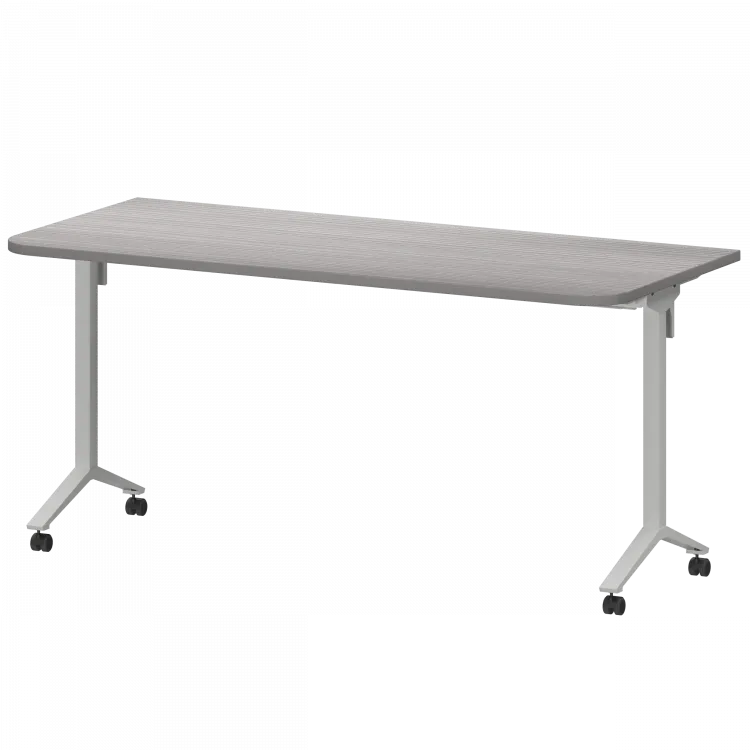 Стол мобильный складной радиусный МБ25-160.70Р Лиственница/Белый 1600x700x750 Моби