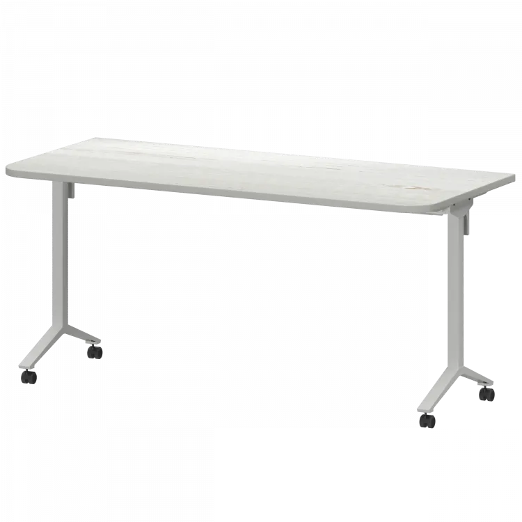 Стол мобильный складной радиусный МБ25-160.70Р Сосна винтер/Белый 1600x700x750 Моби