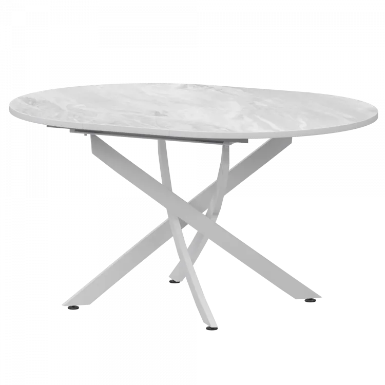 Стол раздвижной Геометрия 2 Геометрия 2 1000+300 (Н-3783) Лавант/Белый муар 1000x1000x750 Обеденные столы в пластике