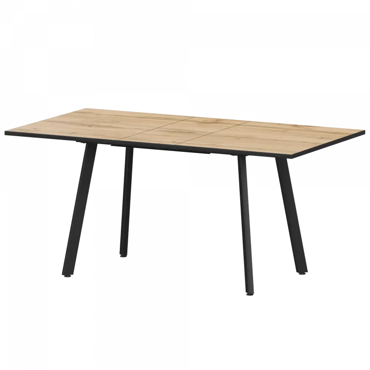 Стол раздвижной Альфа Альфа 1100+300 (Н-3781) Дуб Вотан/Черный муар 1100x700x750 Обеденные столы в пластике