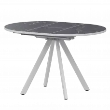 Стол раздвижной Байкал Мини Байкал 800+300 (Н-3777) Даркстоун/Белый муар 800x800x750 Обеденные столы в пластике