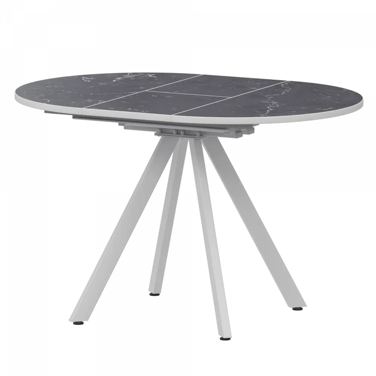 Стол раздвижной Байкал Мини Байкал 800+300 (Н-3777) Даркстоун/Белый муар 800x800x750 Обеденные столы в пластике