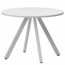 Стол нераздвижной Байкал Мини Байкал 800 (Н-3819) Супер Белый/Белый муар 800x800x750 Обеденные столы в пластике