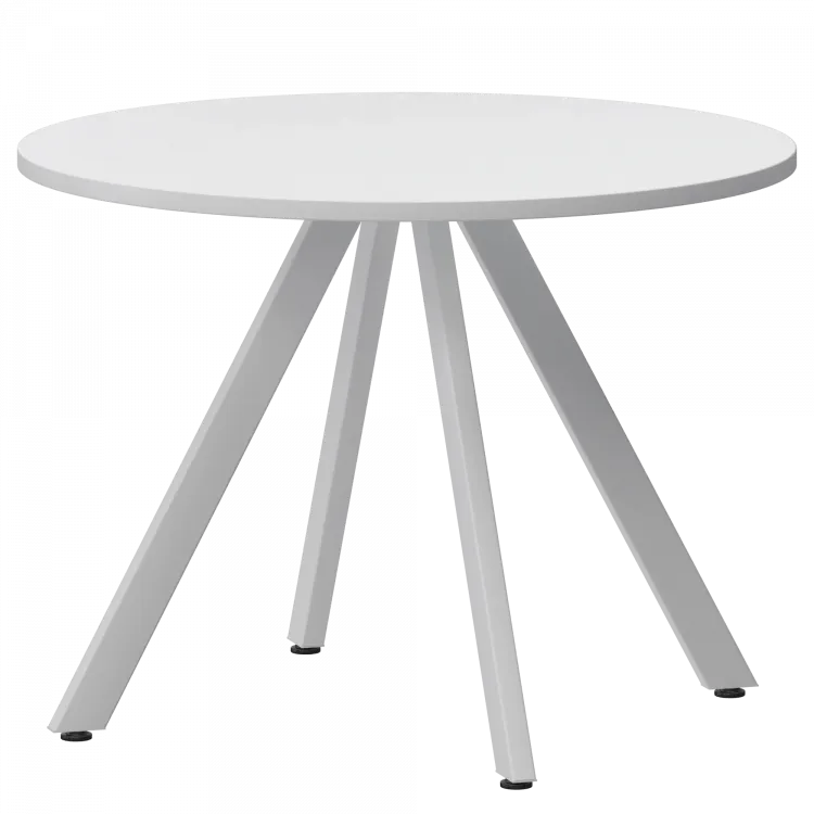 Стол нераздвижной Байкал Мини Байкал 800 (Н-3819) Супер Белый/Белый муар 800x800x750 Обеденные столы в пластике