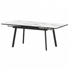 Стол раздвижной Гранд Гранд 1200+300+300 (Н-3778) Мрамор Белый/Черный муар 1200x800x750 Обеденные столы в пластике