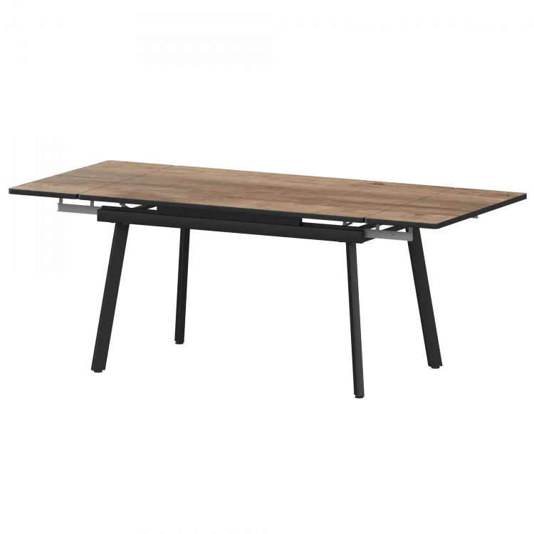 Стол раздвижной Гранд Гранд 1200+300+300 (Н-3778) Дуб Самдал/Черный муар 1200x800x750 Обеденные столы в пластике