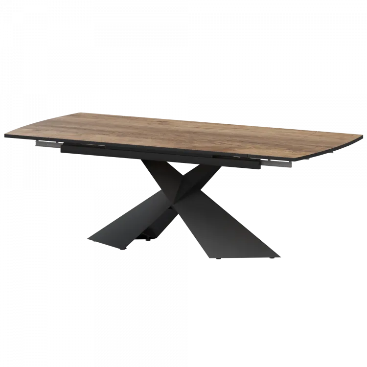 Стол раздвижной Модерн Модерн 1400х800+300 (Н-3832) Дуб Самдал/Черный муар 1400x800x750 Обеденные столы в пластике