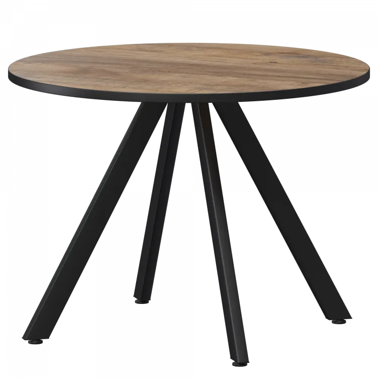 Стол нераздвижной Байкал Мини Байкал 800 (Н-3819) Дуб Самдал/Черный муар 800x800x750 Обеденные столы в пластике