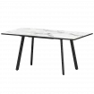 Стол раздвижной Альфа Альфа 1100+300 (Н-3781) Мрамор Белый/Черный муар 1100x700x750 Обеденные столы в пластике