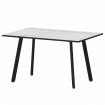 Стол нераздвижной Альфа Альфа 1200 R20 Фрост/Черный муар 1200x800x750 Обеденные столы в пластике