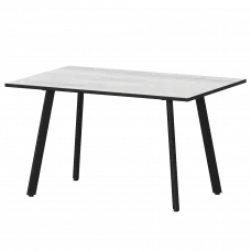 Стол нераздвижной Альфа Альфа 1200 R20 Фрост/Черный муар 1200x800x750 Обеденные столы в пластике