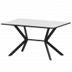 Стол нераздвижной Сириус Сириус 1200 (Н-3825) Супер Белый/Черный муар 1200x800x750 Обеденные столы в пластике