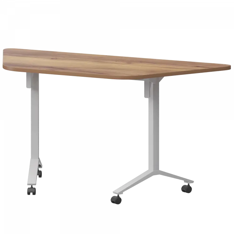 Стол мобильный складной трапециевидный МБ25-127.58Т Таксония/Белый 1278x585x750 Моби