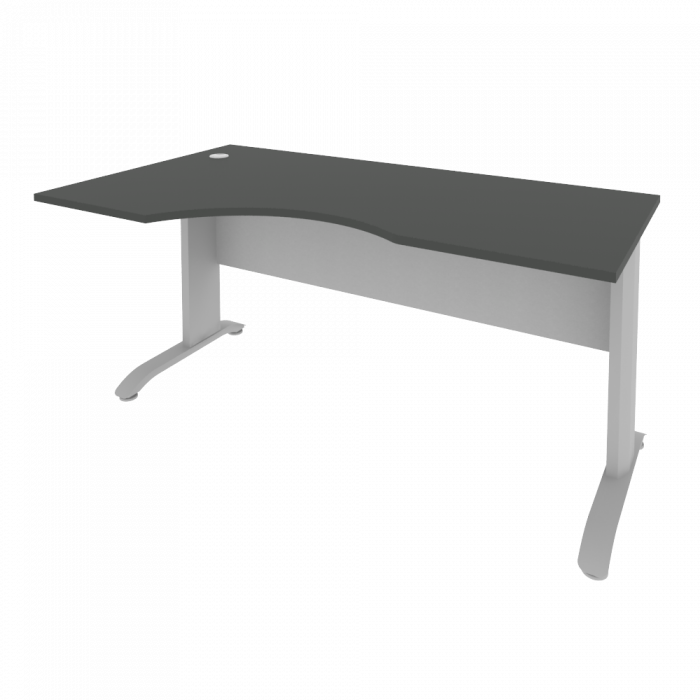 Riva Metal-L Стол криволинейный левый ПЛ.СА-1 (L) Антрацит/Металл Серый 1600*900*750