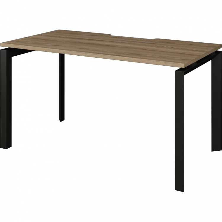 Стол на металлокаркасе НТМП.П-140 Дуб сафари/Антрацит 1400x730x750 Аргентум-МП