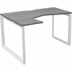 Стол эргономичный левый на металлокаркасе НТМП.О-060.ЛВ Лиственница/Белый 1600x1000x750 Аргентум-МП