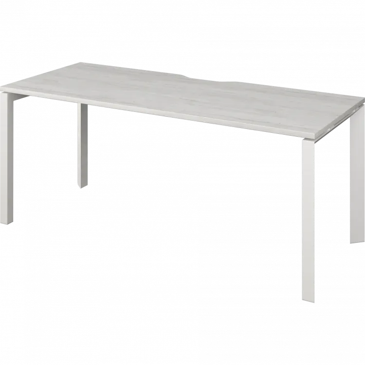 Стол на металлокаркасе НТМП.П-180 Сосна винтер/Белый 1800x730x750 Аргентум-МП