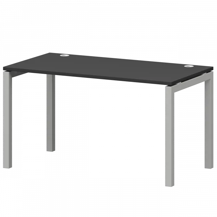 Стол на металлокаркасе СМС25-П-16К.73.Пр50 Графит/Белый 1600x730x750 Смарт