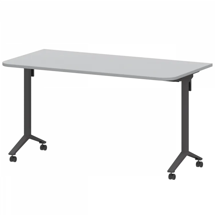 Стол мобильный складной радиусный МБ22-140.70Р Серый/Антрацит 1400x700x750 Моби