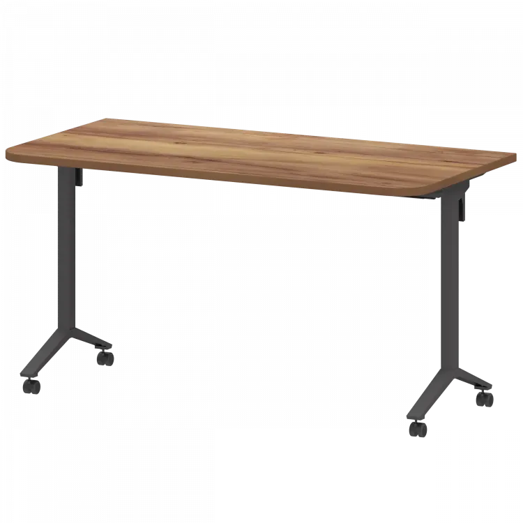 Стол мобильный складной радиусный МБ25-140.70Р Таксония/Антрацит 1400x700x750 Моби