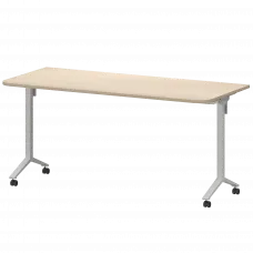 Стол мобильный складной радиусный МБ22-160.70Р Бук/Белый 1600x700x750 Моби