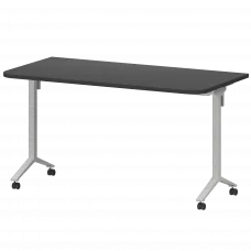 Стол мобильный складной радиусный МБ25-140.70Р Графит/Белый 1400x700x750 Моби