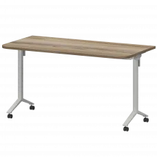 Стол мобильный складной радиусный МБ25-140.70Р Дуб сафари/Белый 1400x700x750 Моби