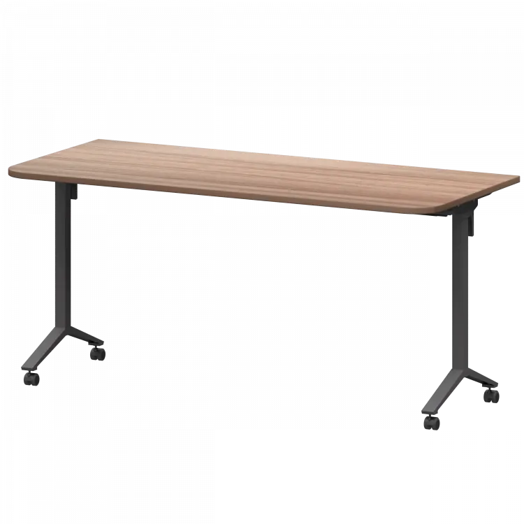 Стол мобильный складной радиусный МБ22-160.70Р Темный шимо/Антрацит 1600x700x750 Моби