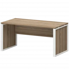 Стол руководителя НТМ-160-КМК Дуб сафари/Белый 1600x800x750 Аргентум-М