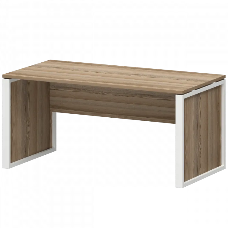Стол руководителя НТМ-160-КМК Дуб сафари/Белый 1600x800x750 Аргентум-М