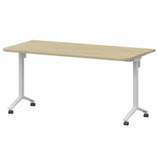 Стол мобильный складной радиусный МБ25-140.70Р Баттл Рок/Белый 1400x700x750 Моби