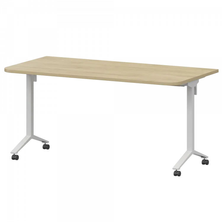 Стол мобильный складной радиусный МБ25-140.70Р Баттл Рок/Белый 1400x700x750 Моби