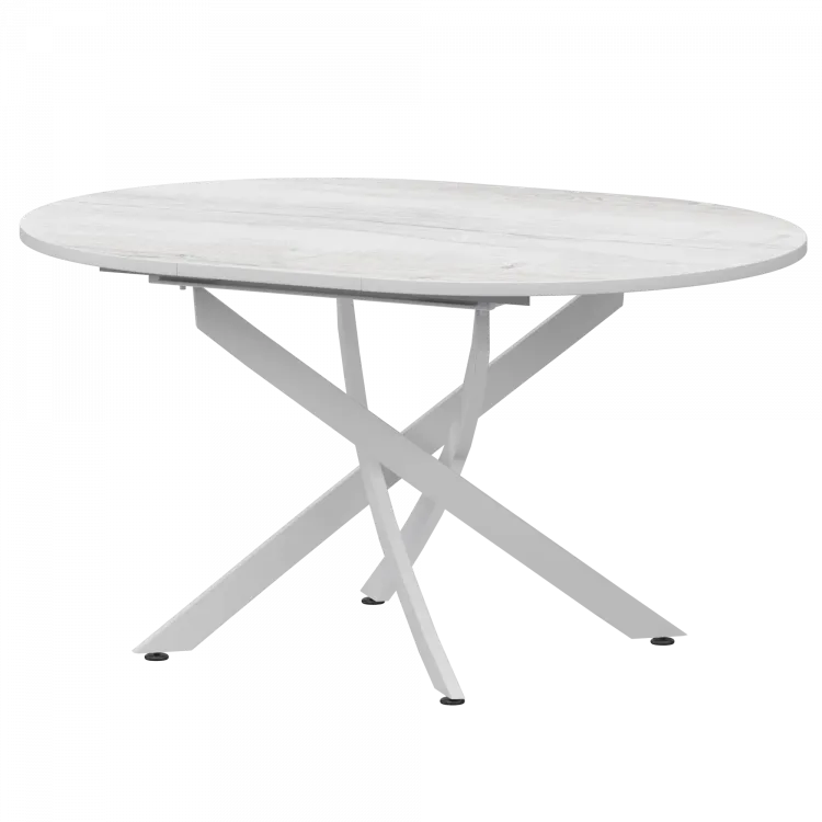 Стол раздвижной Геометрия Геометрия 900+300 (Н-3784) Фрост/Белый муар 900x900x750 Обеденные столы в пластике