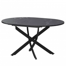 Стол раздвижной Геометрия 2 Геометрия 2 1000+300 (Н-3783) Даркстоун/Черный муар 1000x1000x750 Обеденные столы в пластике