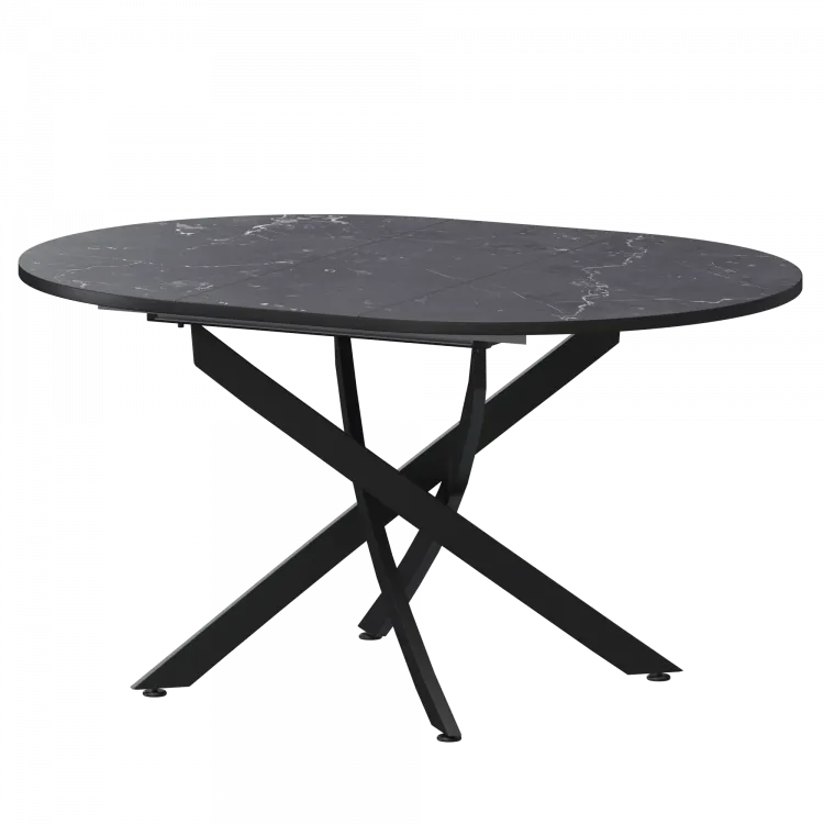 Стол раздвижной Геометрия 2 Геометрия 2 1000+300 (Н-3783) Даркстоун/Черный муар 1000x1000x750 Обеденные столы в пластике