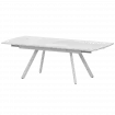 Стол раздвижной Фаворит Фрост/Белый муар 1400x945x750 Обеденные столы в пластике