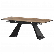 Стол раздвижной Дуэт Дуб Самдал/Черный муар 1400x800x750 Обеденные столы в пластике