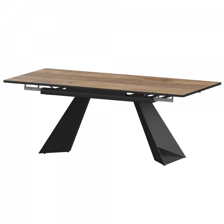 Стол раздвижной Дуэт Дуб Самдал/Черный муар 1400x800x750 Обеденные столы в пластике